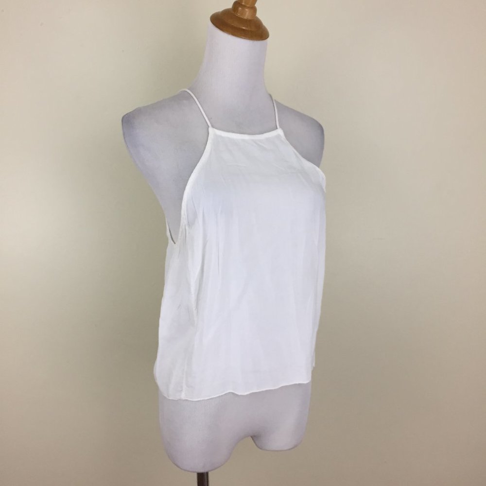 BRANDY MELVILLE White Higher Neckline Sleeveless Top